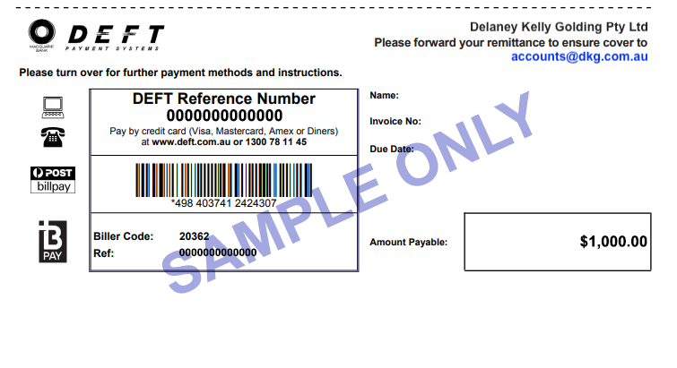 DKG Online Payments Via DEFT