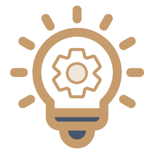 Image of an icon with a light bulb with a cog inside for DKG helping navigate the complex insurance market